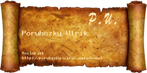 Porubszky Ulrik névjegykártya
